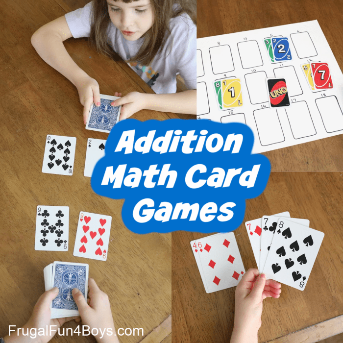 Online card games for teaching math skills